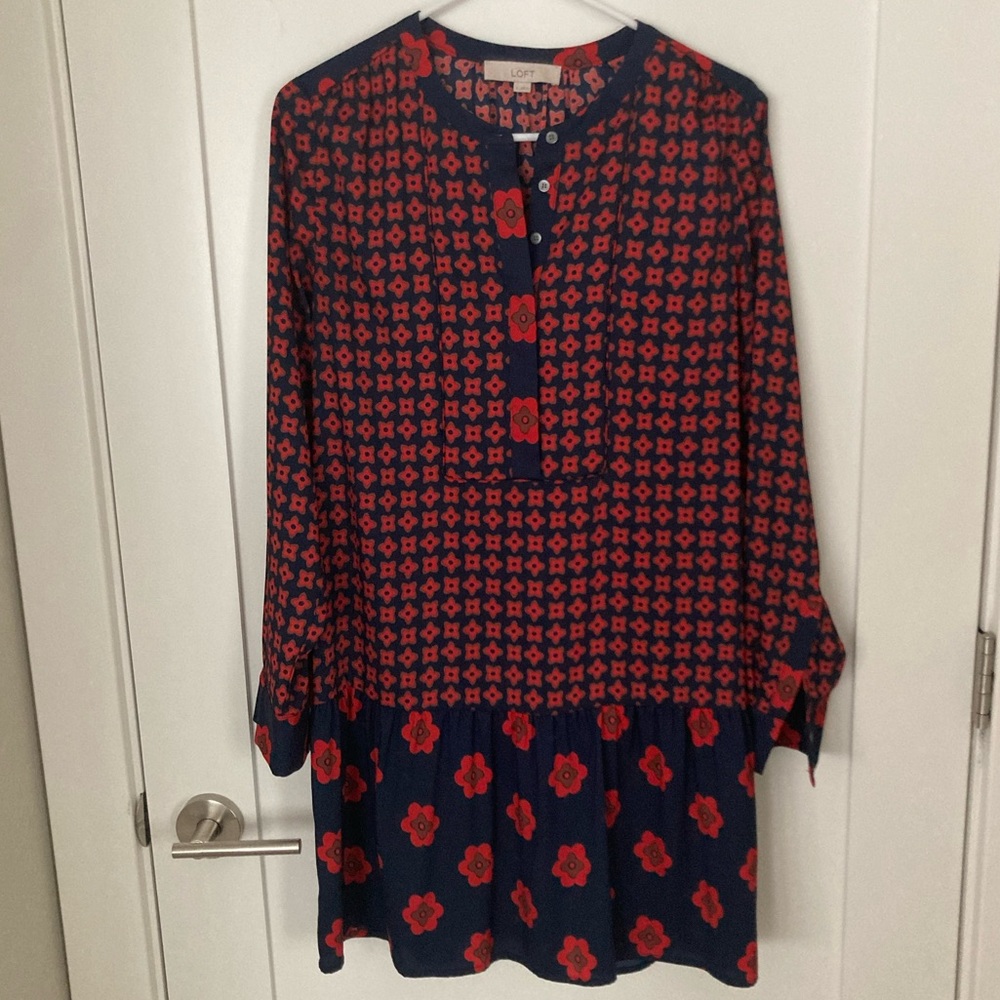 LOFT dress red & blue